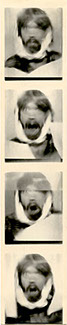 strip of photobooth pictures taken in 1976 in San Francisco
